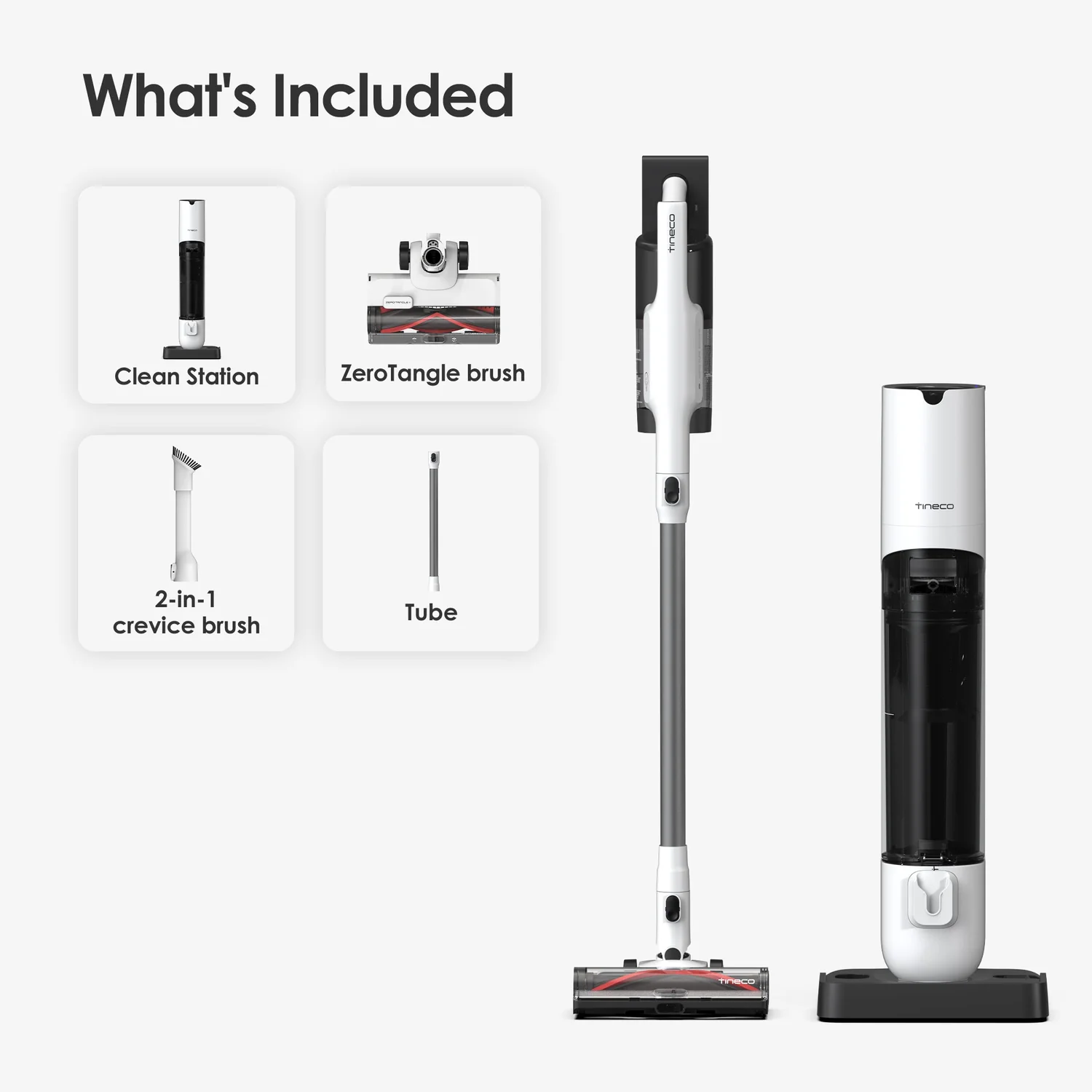 Tineco PURE ONE STATION 5 - Cordless Vacuum & Handvac Stick, 60 Min, 160W