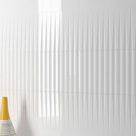 Faianta WOW, STRIPES TRANSITION ICE WHITE GLOSS 7.5X30