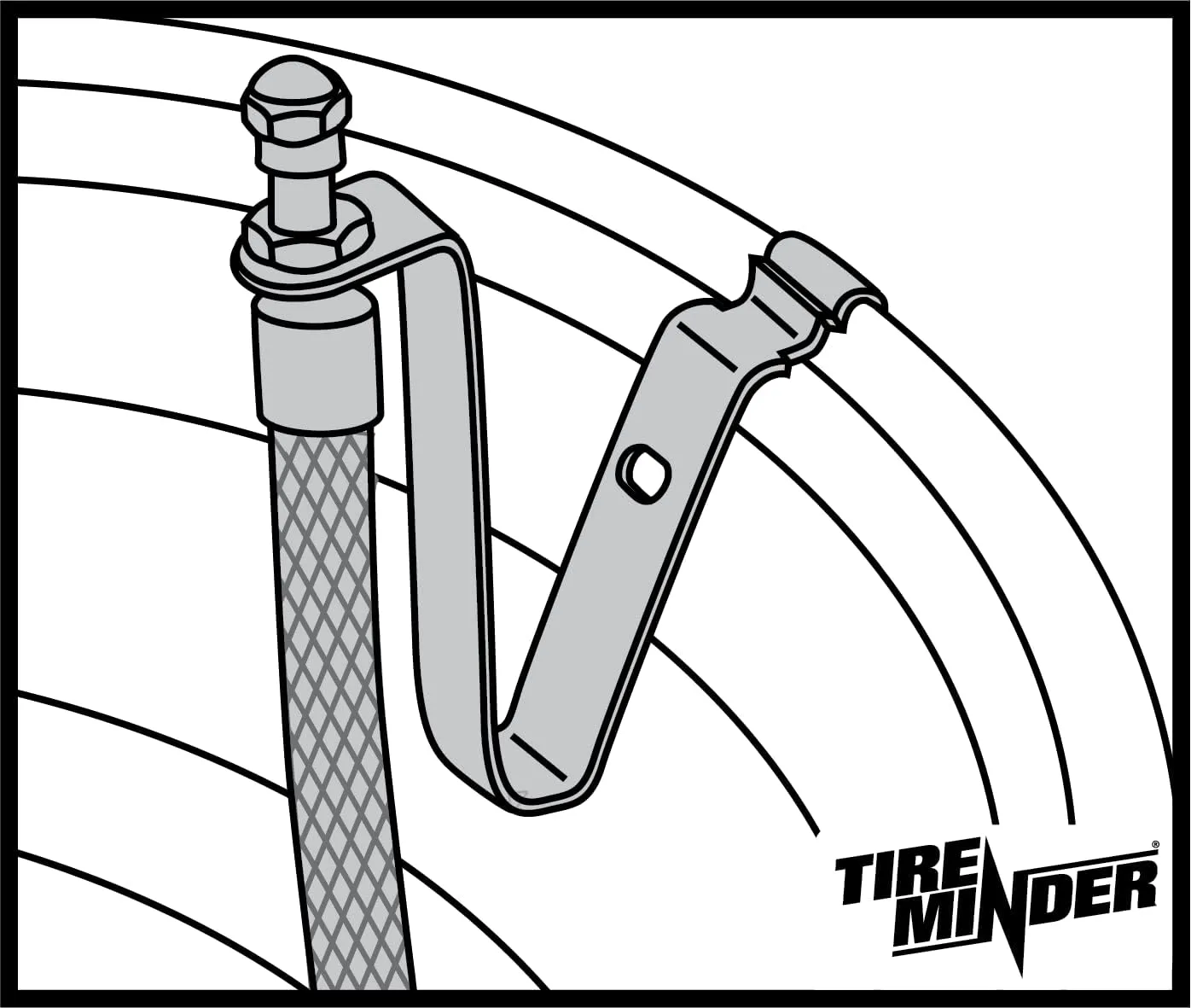 TireMinder 16-19.5 Inch Braided Steel Valve Extender Kit for Dually Wheels, Hub Mounted, 4 Pack