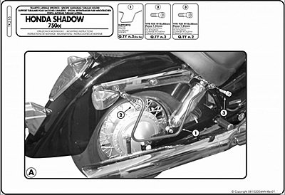 KAPPA HONDA SOFT PANNIER BRACKET TK216 - VT SHADOW 750 (04-09)