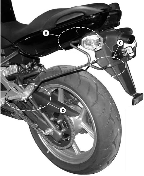 KAPPA KAWA SOFT PANNIER BRACKET TK262 - ER-6N / ER-6F 650 (05-08)