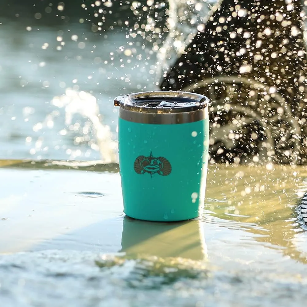 Toadfish Non-tipping 10oz Double-Wall Insulated Stainless Steel Rocks Tumbler with Easy-Slide Lid