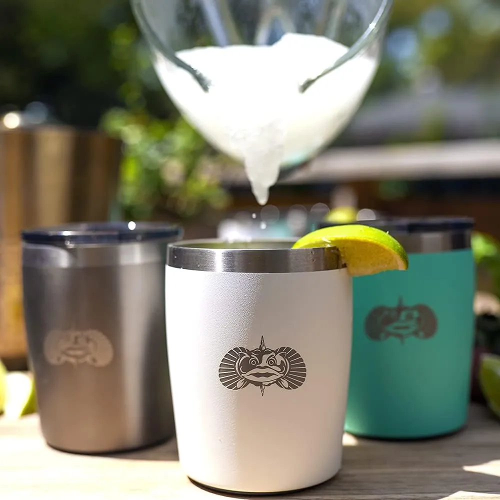 Toadfish Non-tipping 10oz Double-Wall Insulated Stainless Steel Rocks Tumbler with Easy-Slide Lid