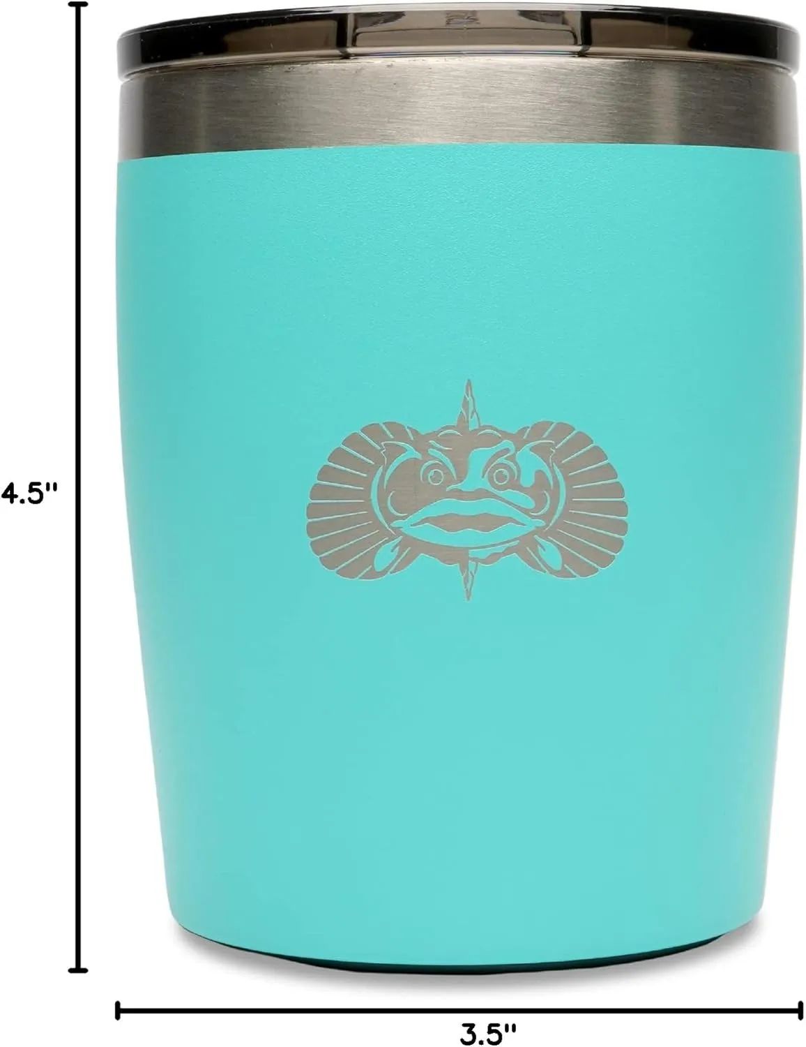 Toadfish Non-tipping 10oz Double-Wall Insulated Stainless Steel Rocks Tumbler with Easy-Slide Lid