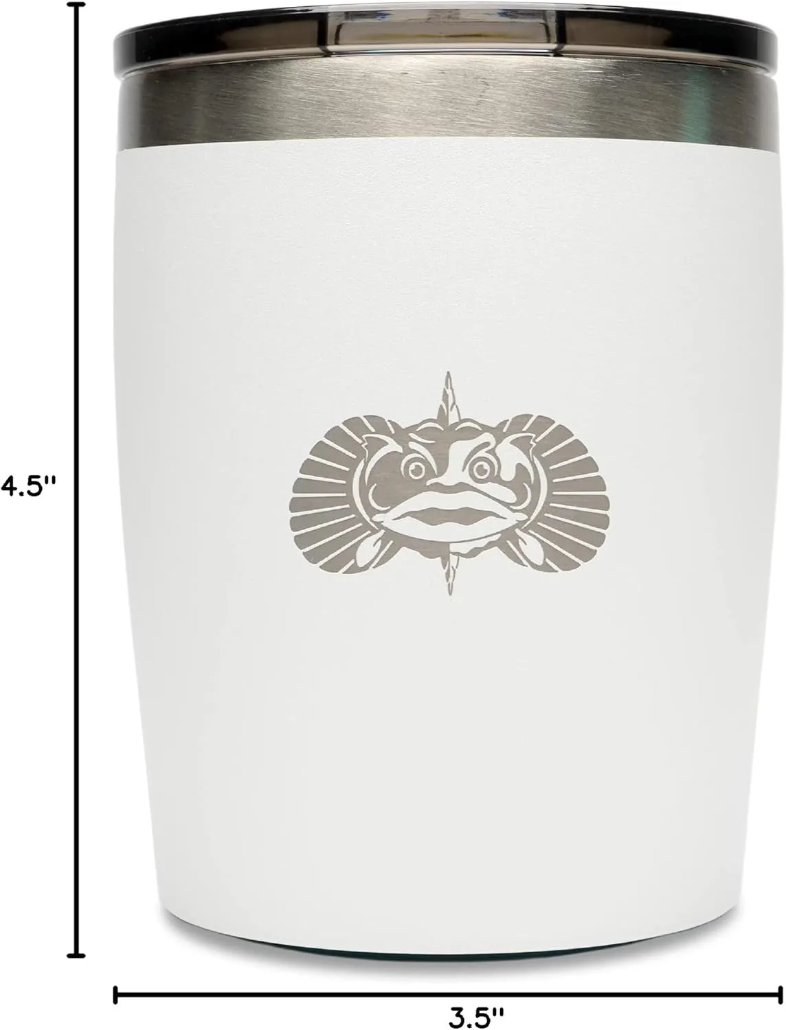 Toadfish Non-tipping 10oz Double-Wall Insulated Stainless Steel Rocks Tumbler with Easy-Slide Lid