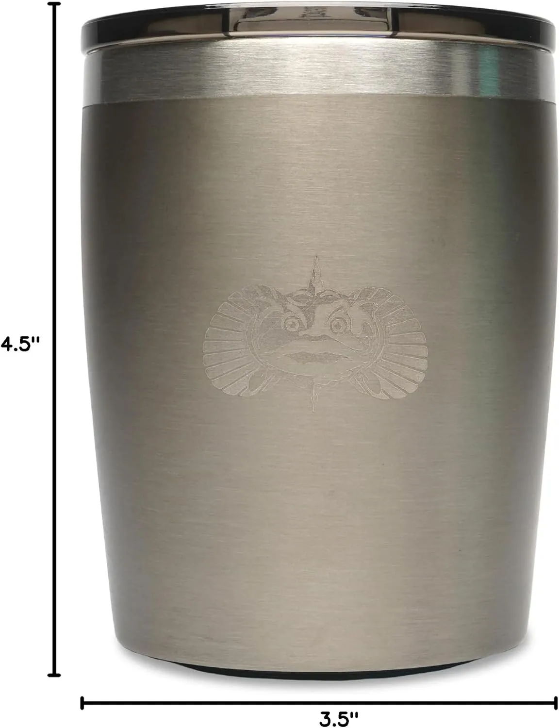 Toadfish Non-tipping 10oz Double-Wall Insulated Stainless Steel Rocks Tumbler with Easy-Slide Lid