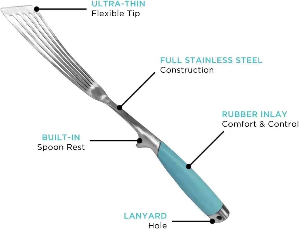 Toadfish 14.5'' Ultimate Nonstick Fish Spatula, Stainless Steel Metal Spatula