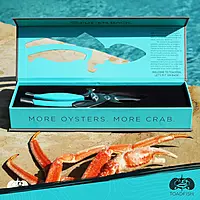 Toadfish Crab Leg Cracker Tool - Seafood Shell Cracking Tool - Stainless Steel Serrated Cutter - Ergonomic Non-Slip Grip