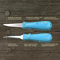 Toadfish Oyster Shucking Knife, Oyster Opener Tool - Teal