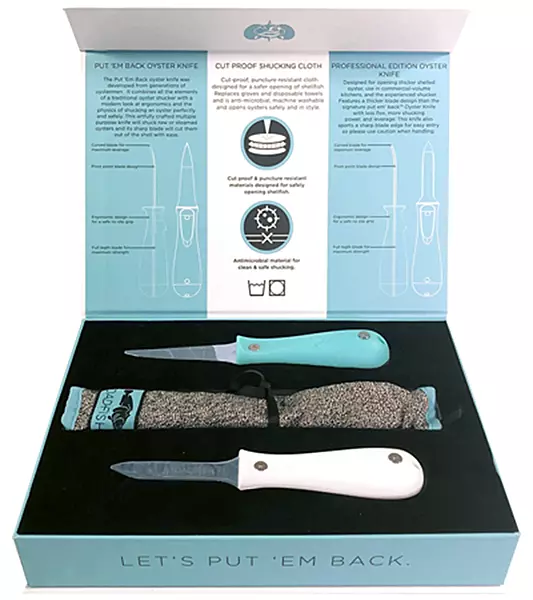 Toadfish Oyster Shucker's Bundle, Oyster Knife Shucker Set - Oyster Shucking Knives & Cut-Resistant Shucking Cloth