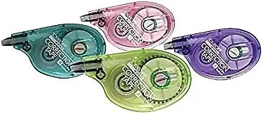 Tombow 68679 Correction Tape,1/6-Inch x 394-Inch, 4/PK,White/Assorted Dispenser
