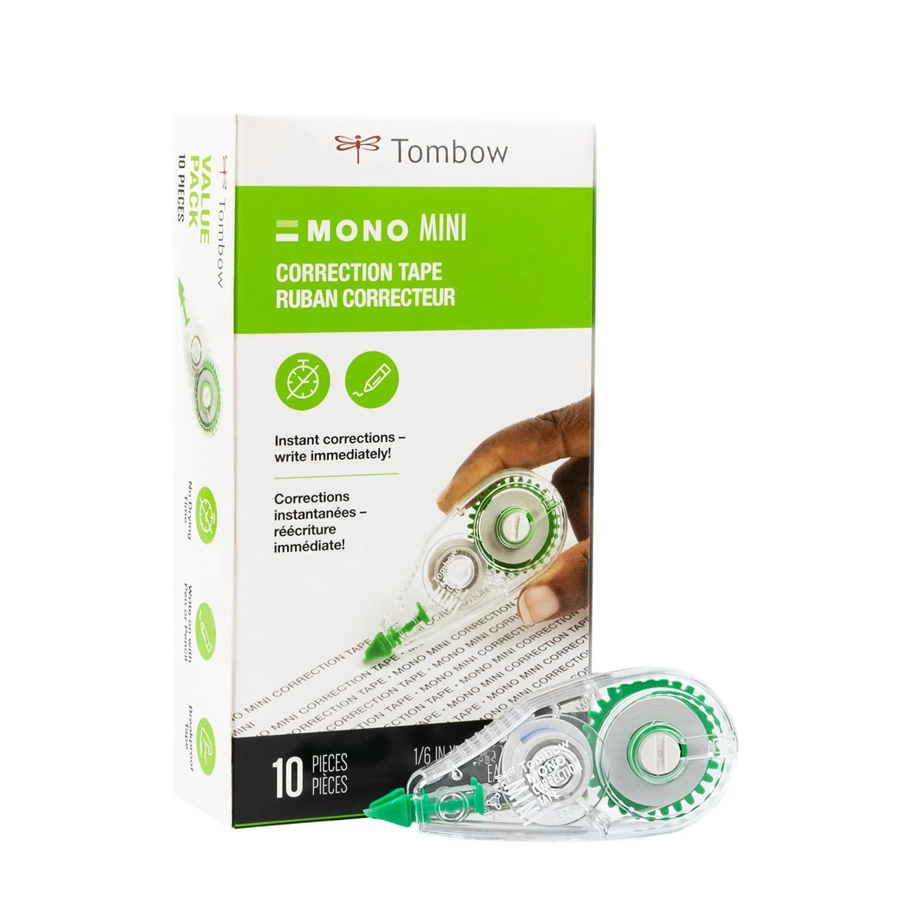 Tombow MONO Mini Correction Tape, 1/6in x 315in, 10-Pack (Clear)