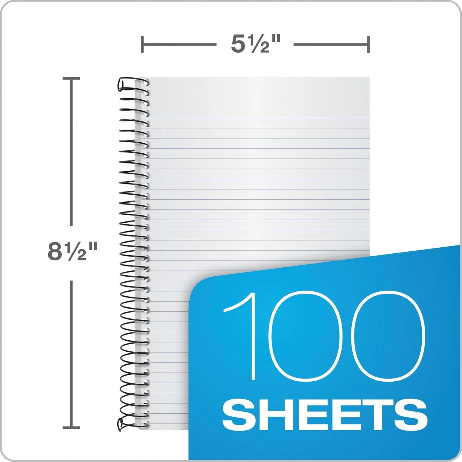 TOPS Classified Business Notebook, 5.5 x 8.5 in, College Rule, 100 Sheets