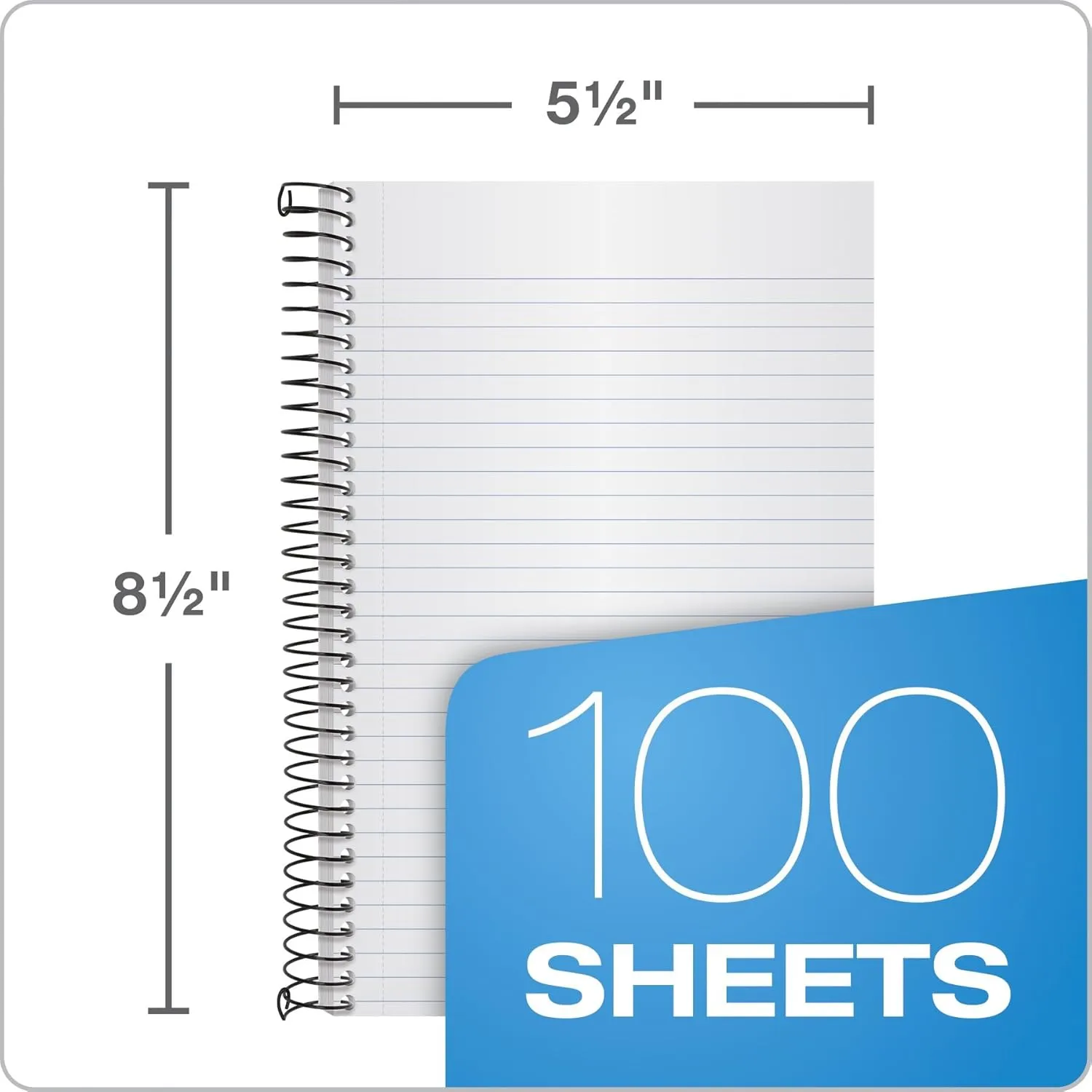 TOPS Classified Business Notebook, 5.5 x 8.5 in, College Rule, 100 Sheets