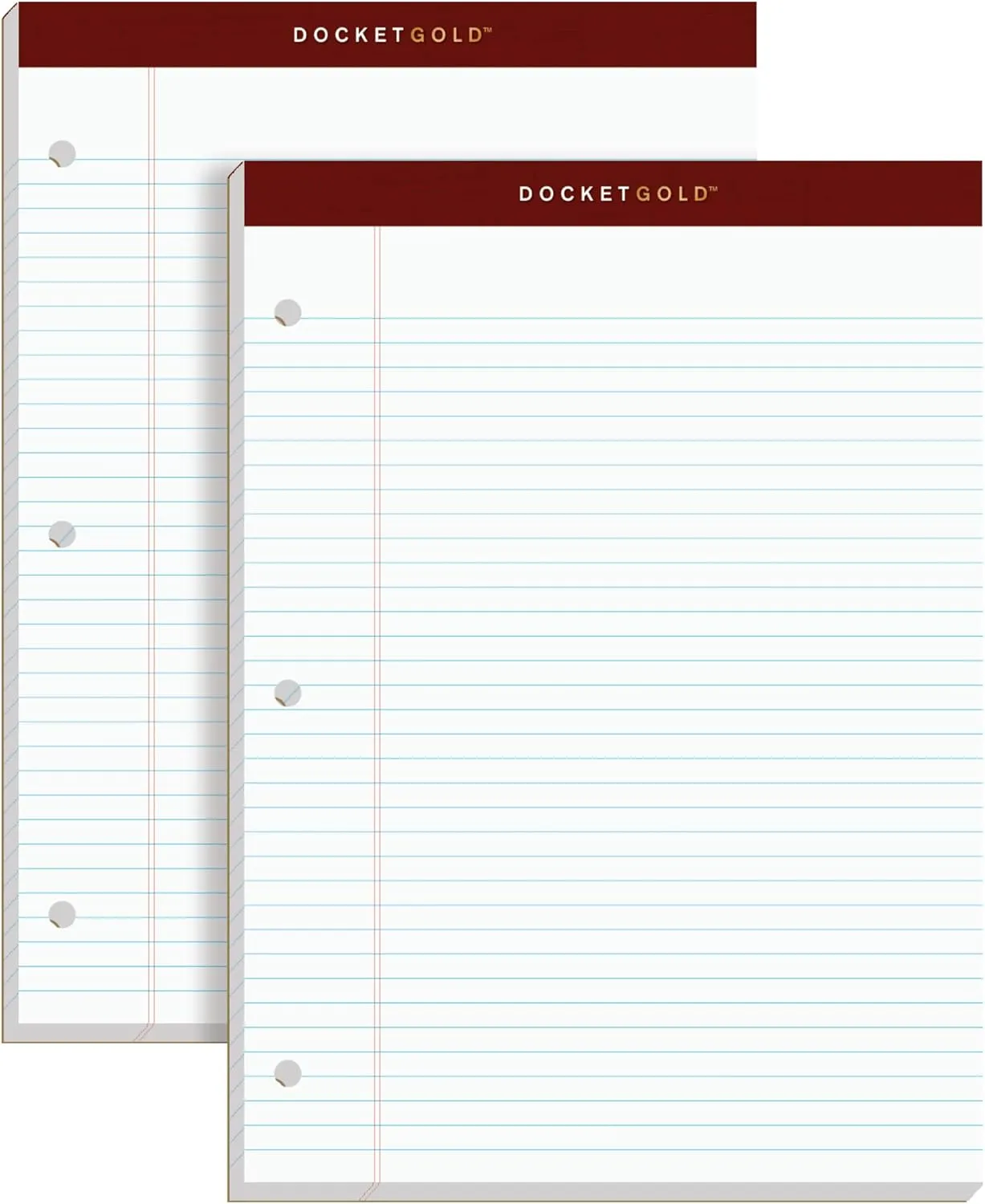 TOPS Docket Gold Writing Pads, 8-1/2 x 11-3/4, Narrow Rule, 100 Sheets, 2 Pack (99706)