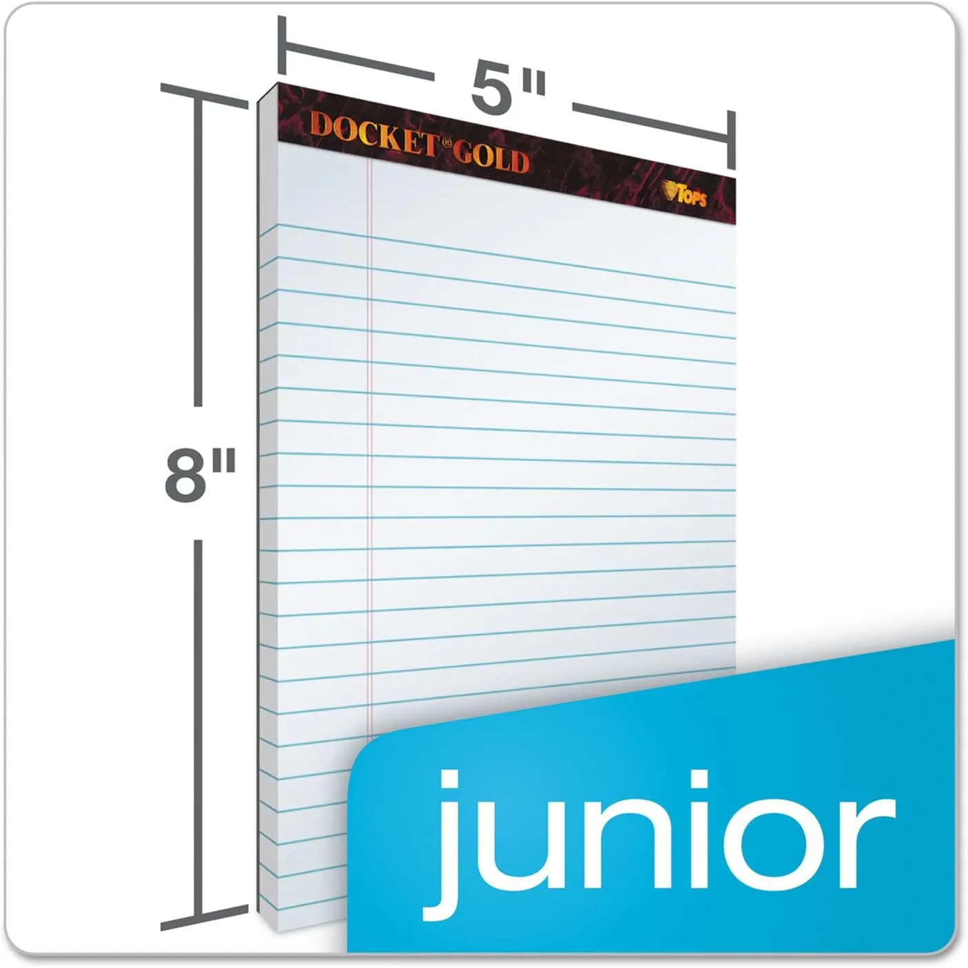 TOPS Tops Docket Gold Jr. Legal Ruled White Legal Pads (TOP63910) 5 x 8 Inch
