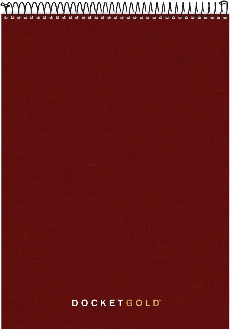 Tops Docket Gold Project Planner, 8-1/2" x 11-3/4", Top-Wire Bound, Project Rule, Burgundy Cover, 70 Sheets (63753)