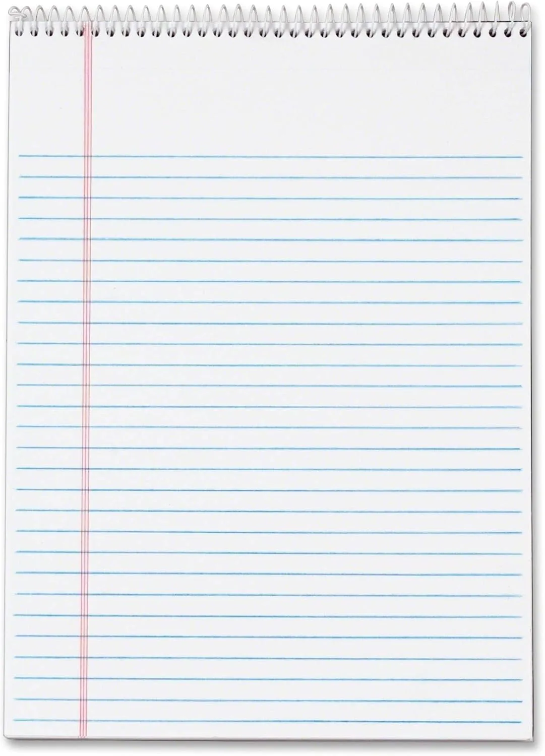 TOPS Docket Writing Tablet, Top Wirebound, 8-1/2 x 11-3/4 Inches, White, Legal/Wide Rule, 70 Sheets, 3 Pads
