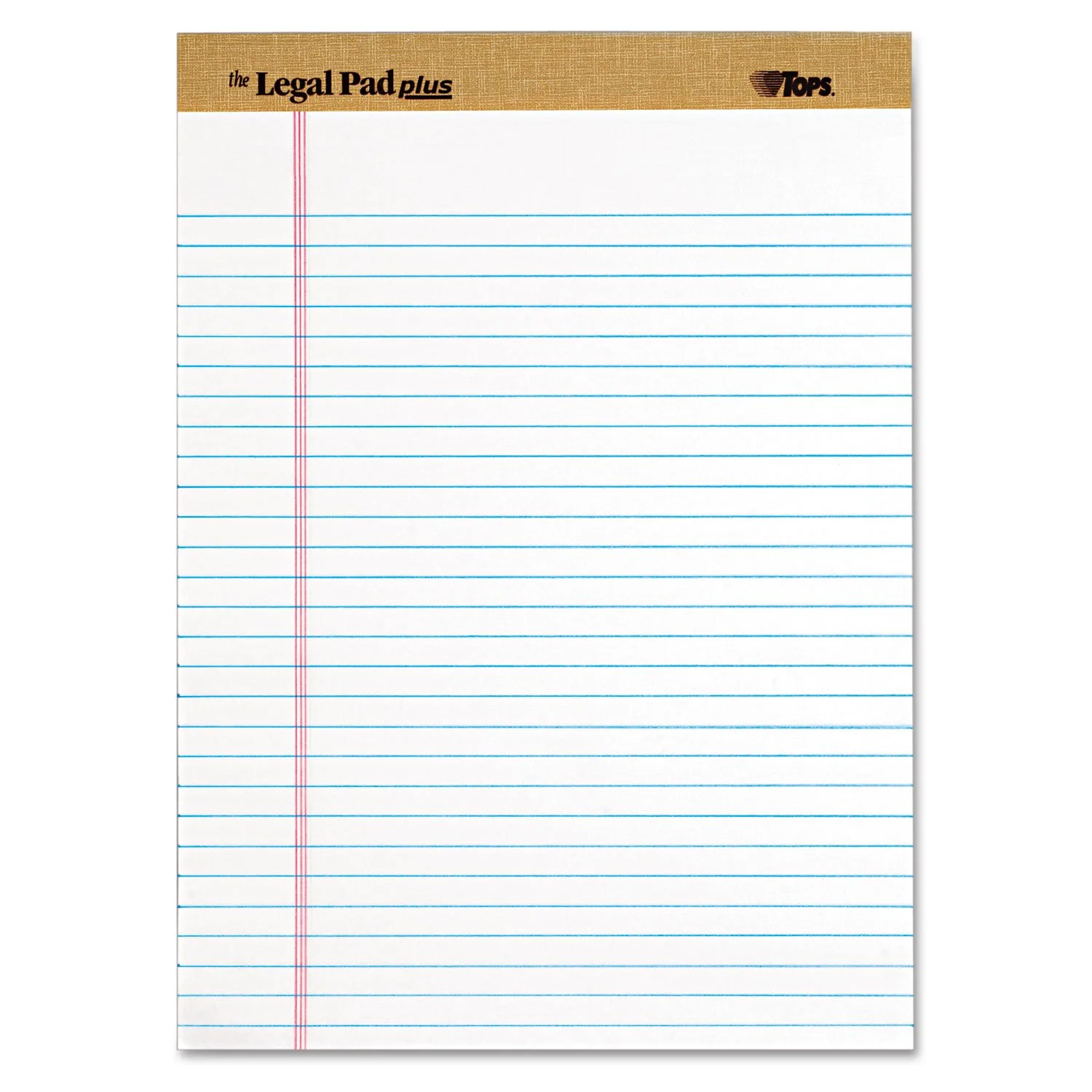 TOPS The Legal Pad Plus Writing Pads, 8-1/2" x 11-3/4", Legal Rule, 50 Sheets, 12 Pack (71533)