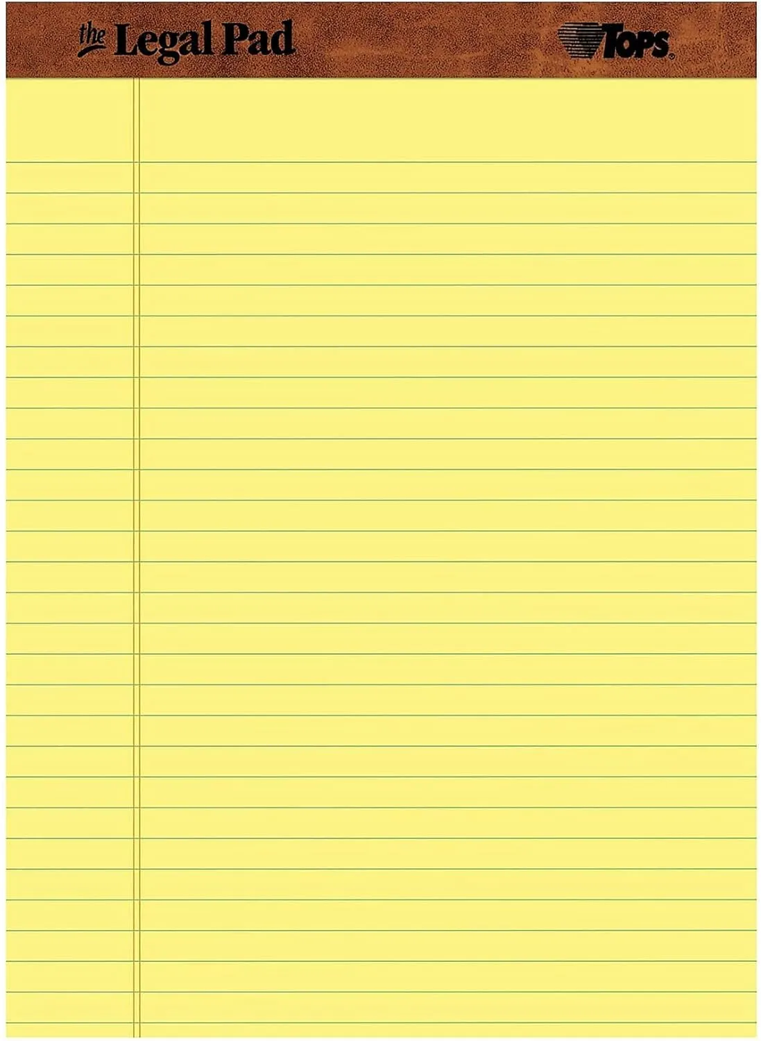 TOPS Legal Pads 8.5 x 11.75, 12 Pack, Wide Ruled Canary, 50 Sheets (7532)