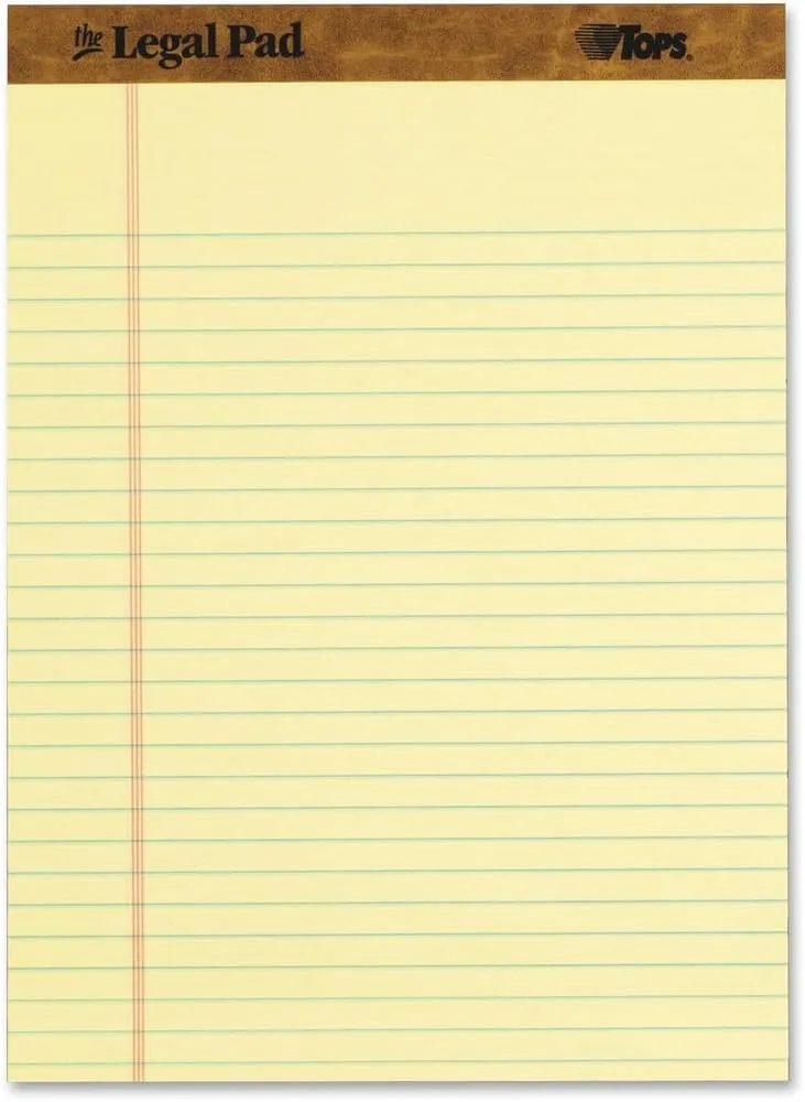 TOPS Legal Ruled Writing Pads - 50 Sheets, Canary - 3 Pack
