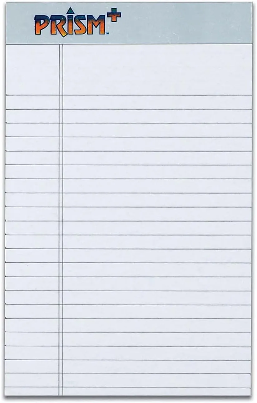 TOPS Prism Jr. Legal Writing Pads, 5 x 8, 50 Sheets