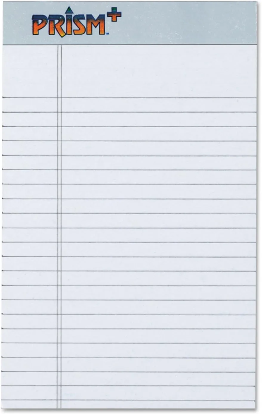 TOPS Prism Jr. Legal Writing Pads, 5 x 8, 50 Sheets