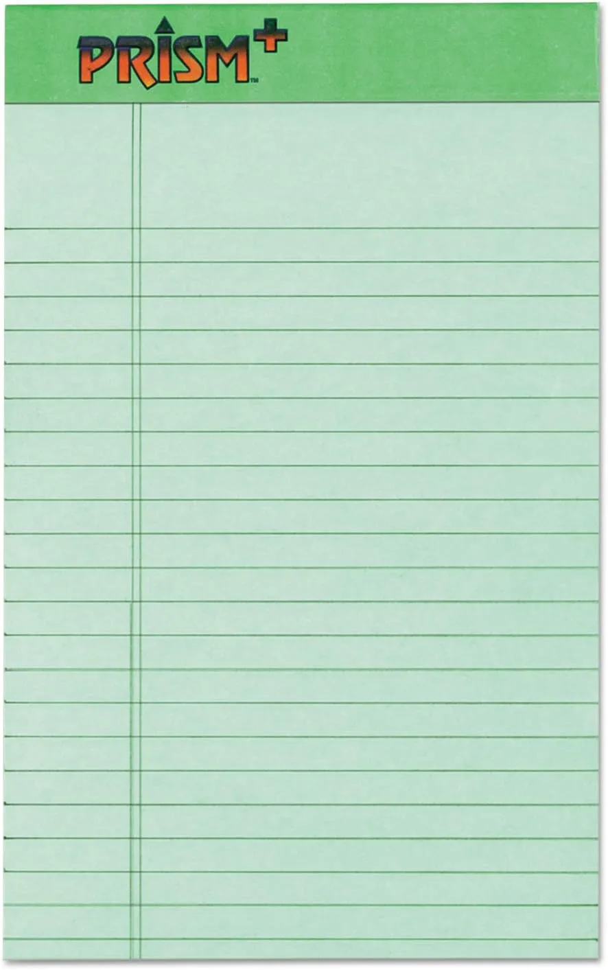 TOPS Prism Jr. Legal Writing Pads, 5 x 8, 50 Sheets