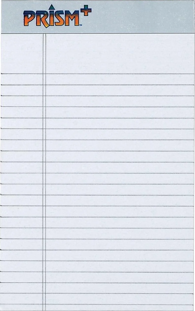 TOPS Prism Jr. Legal Writing Pads, 5 x 8, 50 Sheets