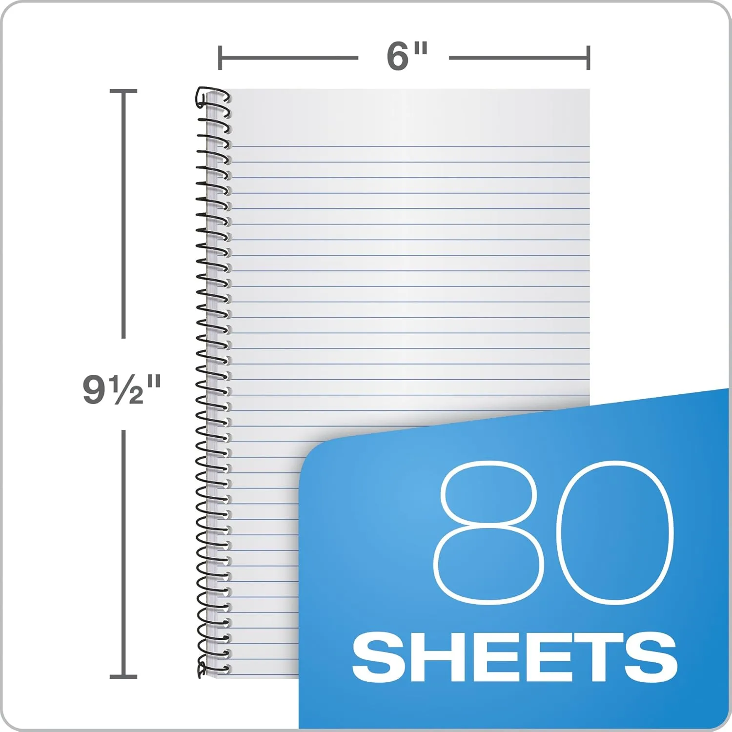 TOPS Second Nature Notebook, 9.5 x 6 Inch, College Ruled, 100% Recycled, 80 Sheets, Grey (74109)