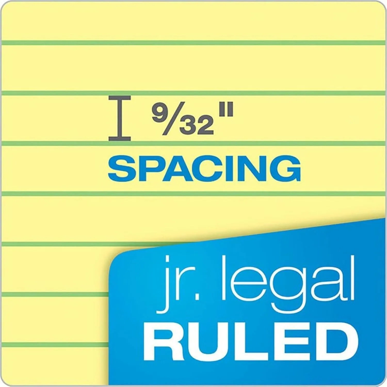 TOPS 74840 Second Nature Recycled Pads, Jr. Legal, 5 x 8, Canary, 50 Sheets (Pack of 12)