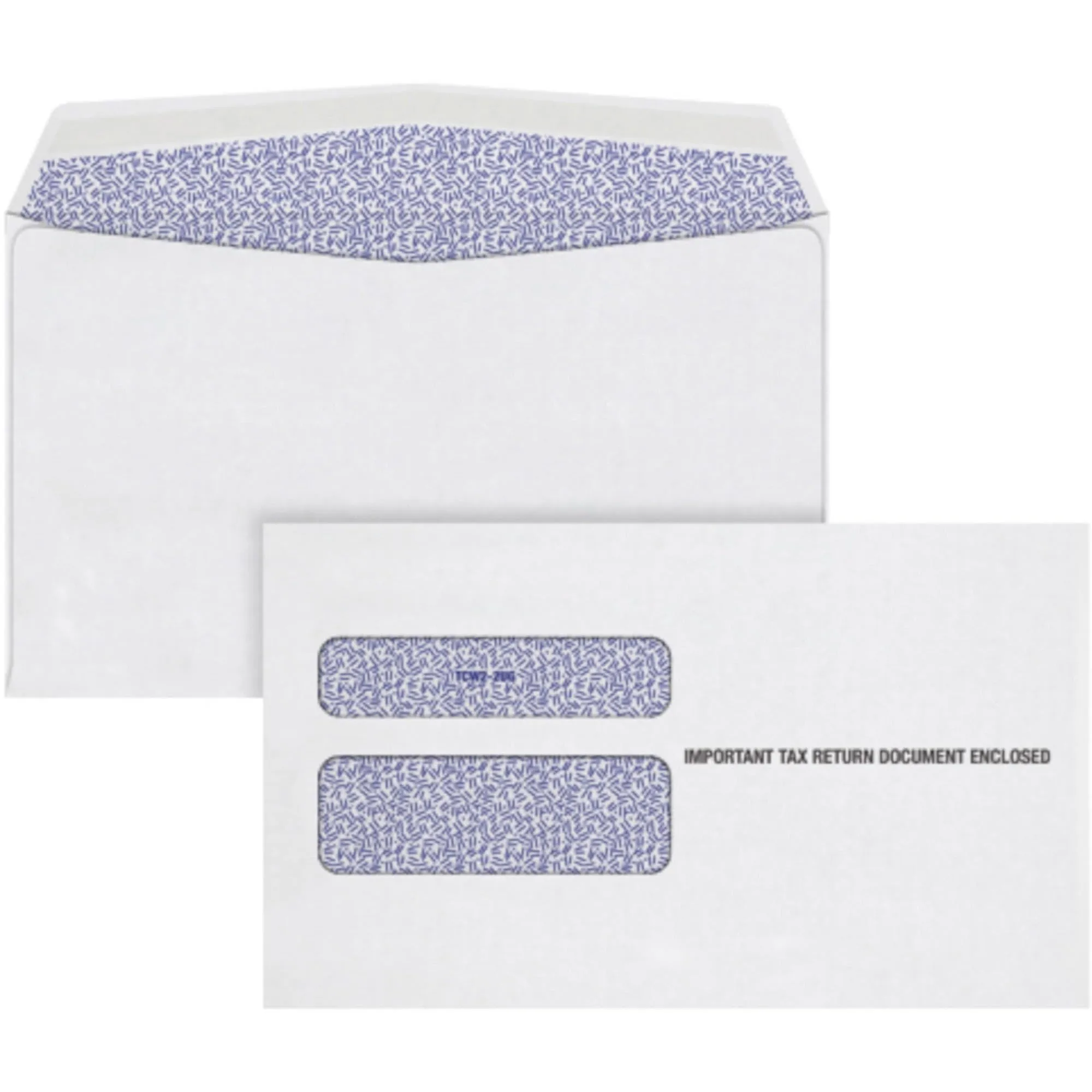 TOPS W-2 Laser Double Window Envelope, Commercial Flap, Gummed Closure, 5.63 X 9, White, 24/Pack