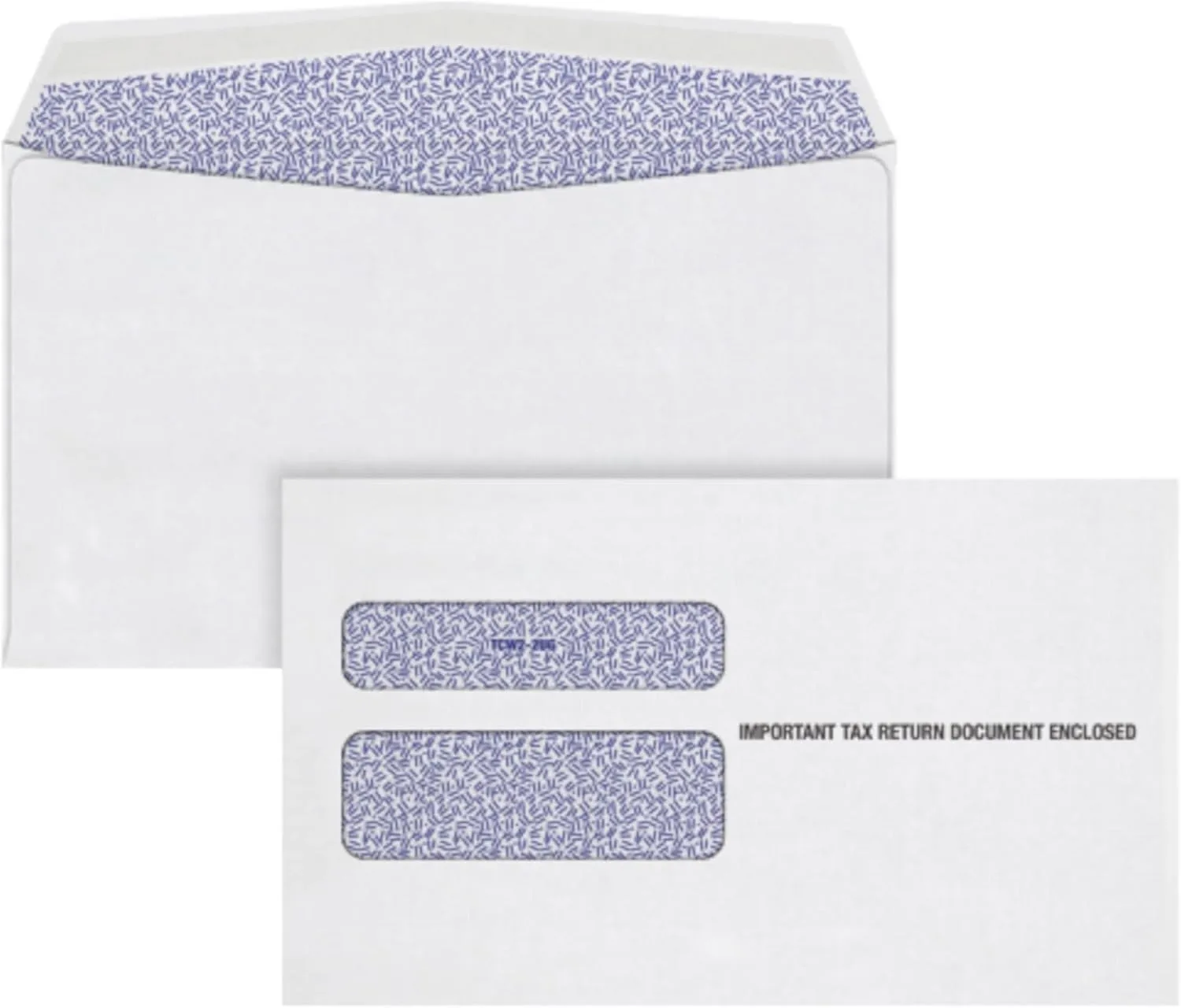 TOPS W-2 Laser Double Window Envelope, Commercial Flap, Gummed Closure, 5.63 X 9, White, 24/Pack