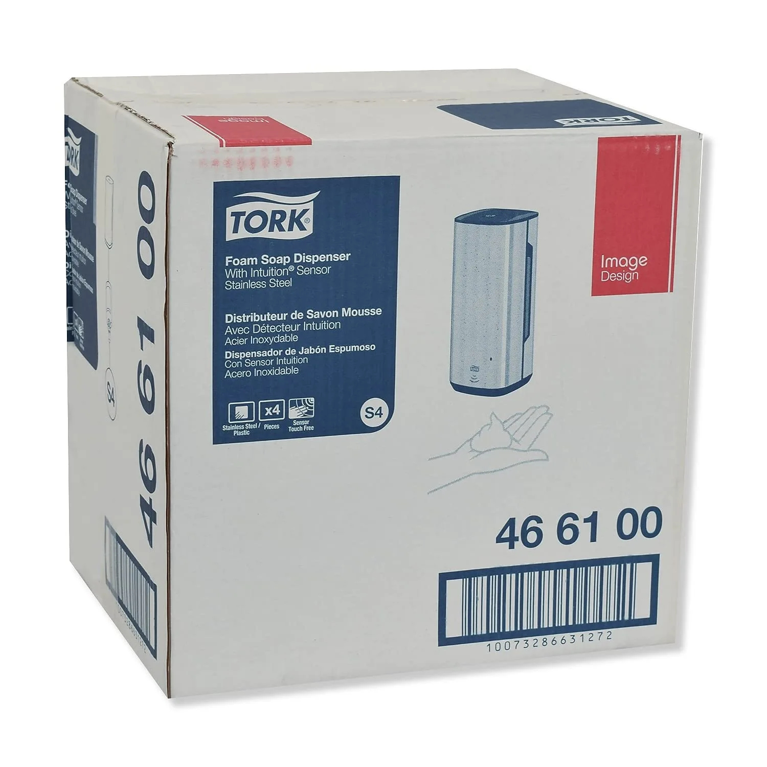 Tork Intuition™ Sensor Skincare Dispenser Stainless Steel S4, for Hand Soap and Hand Sanitizer, Image Range, 466100
