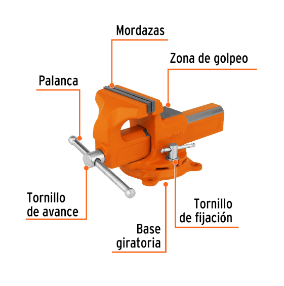 Tornillo de banco tipo Europeo, hierro nodular, 4' - TA-4-L / 100199