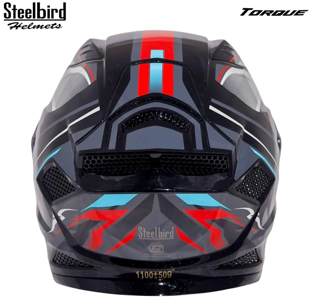 STEELBIRD SBH-25 SHARP ISS GLOSSY TORQUE BLACK/RED BLUE C/V 620 MM STEELBIRD SBH-25 SHARP ISS GLOSSY TORQUE BLACK/RED BLUE C/V 620 MM
