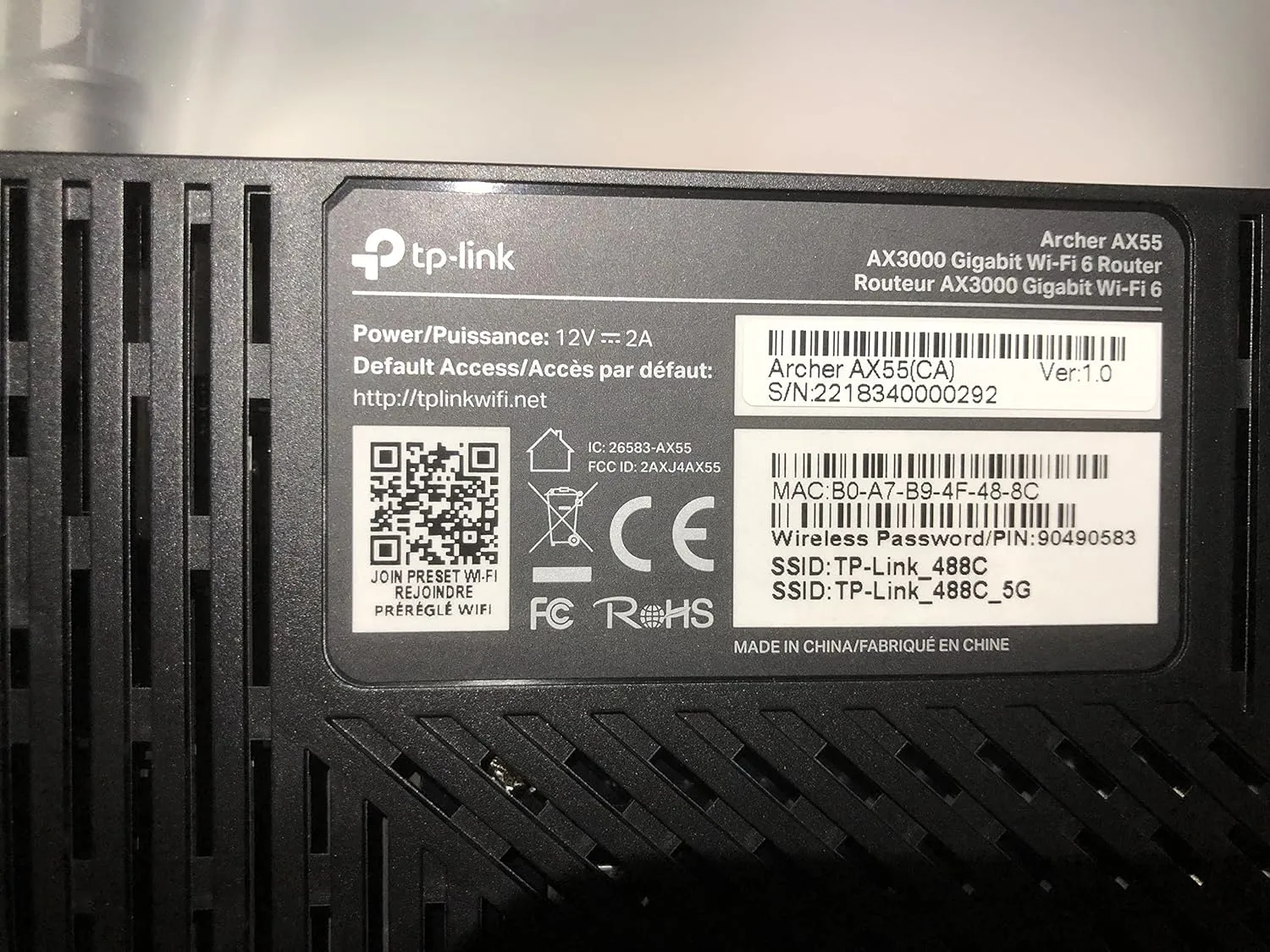 TP-LINK Archer AX55 AX3000 Dual-Band Wi‑Fi 6 Router — HomeShield, OFDMA, MU‑MIMO