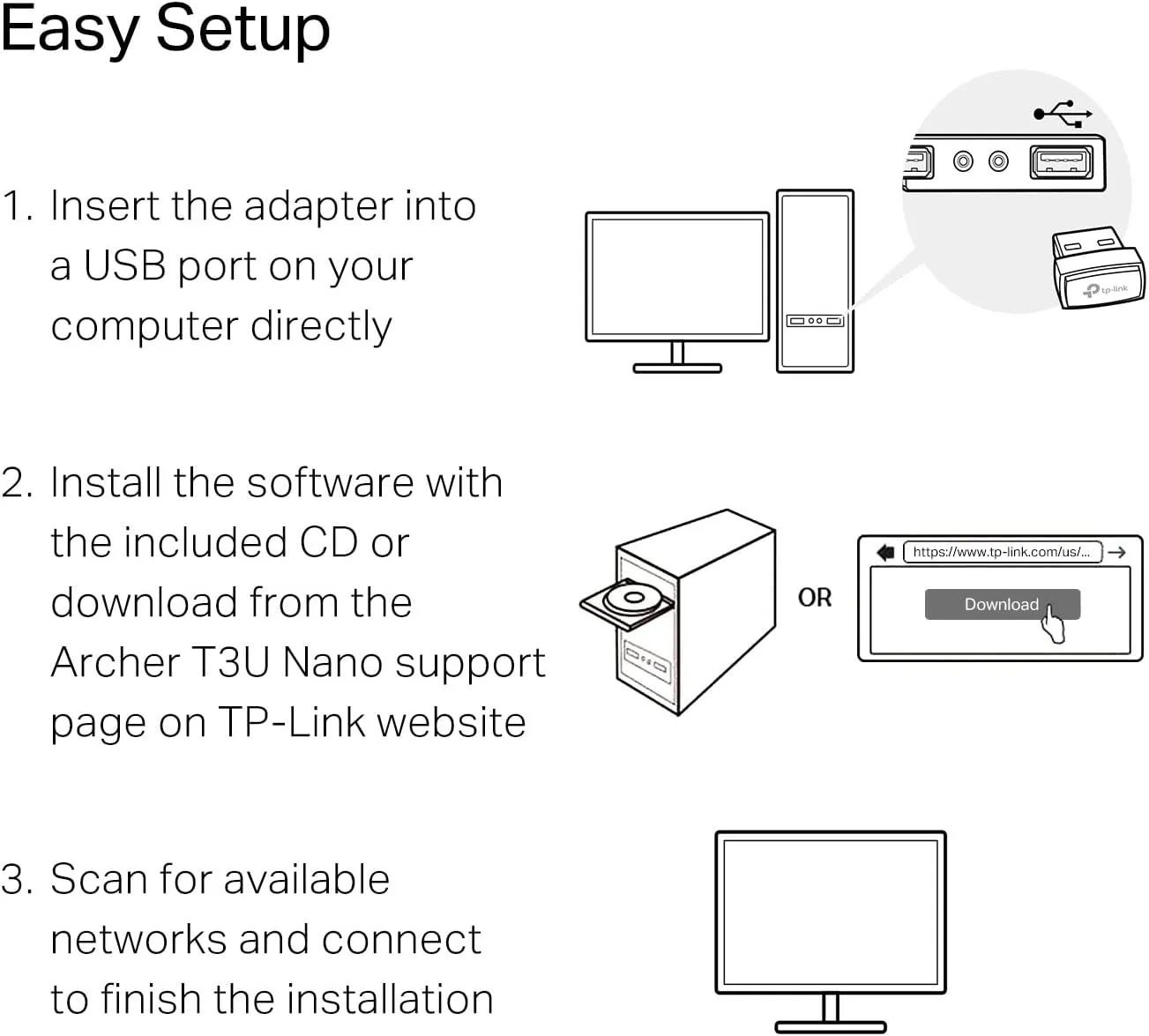 TP-Link Archer Nano USB WiFi Adapter for PC - Dual-Band Travel-Size