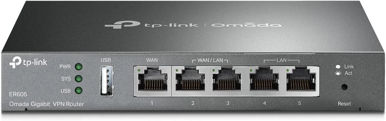 TP-Link ER605 V2 Wired Gigabit VPN Router, Up to 3 WAN Ethernet Ports + 1 USB WAN, SPI Firewall SMB Router