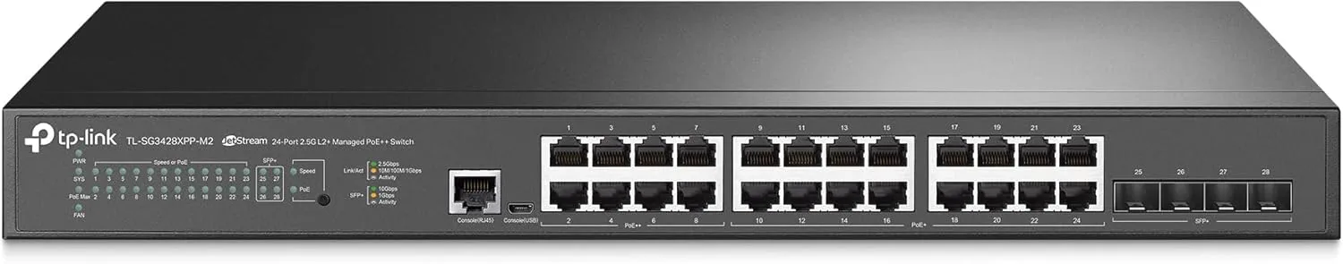 TP-LINK L2+ Managed PoE Switch with 4 x 10Gb SFP+