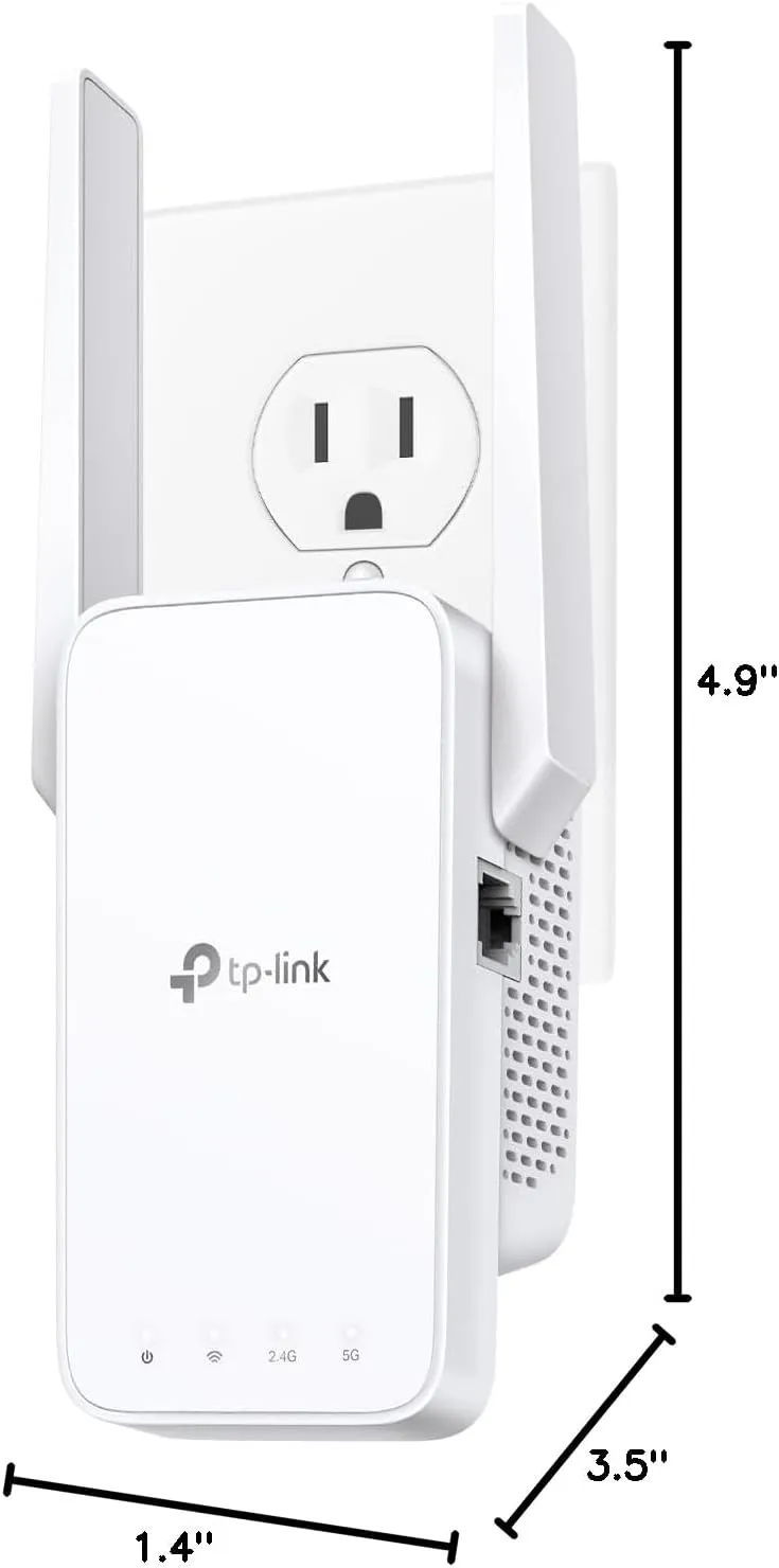 TP-Link AC1200 WiFi Extender, 2025 Wirecutter Best WiFi Extender, 1.2Gbps home signal booster, Dual Band 5GHz/2.4GHz