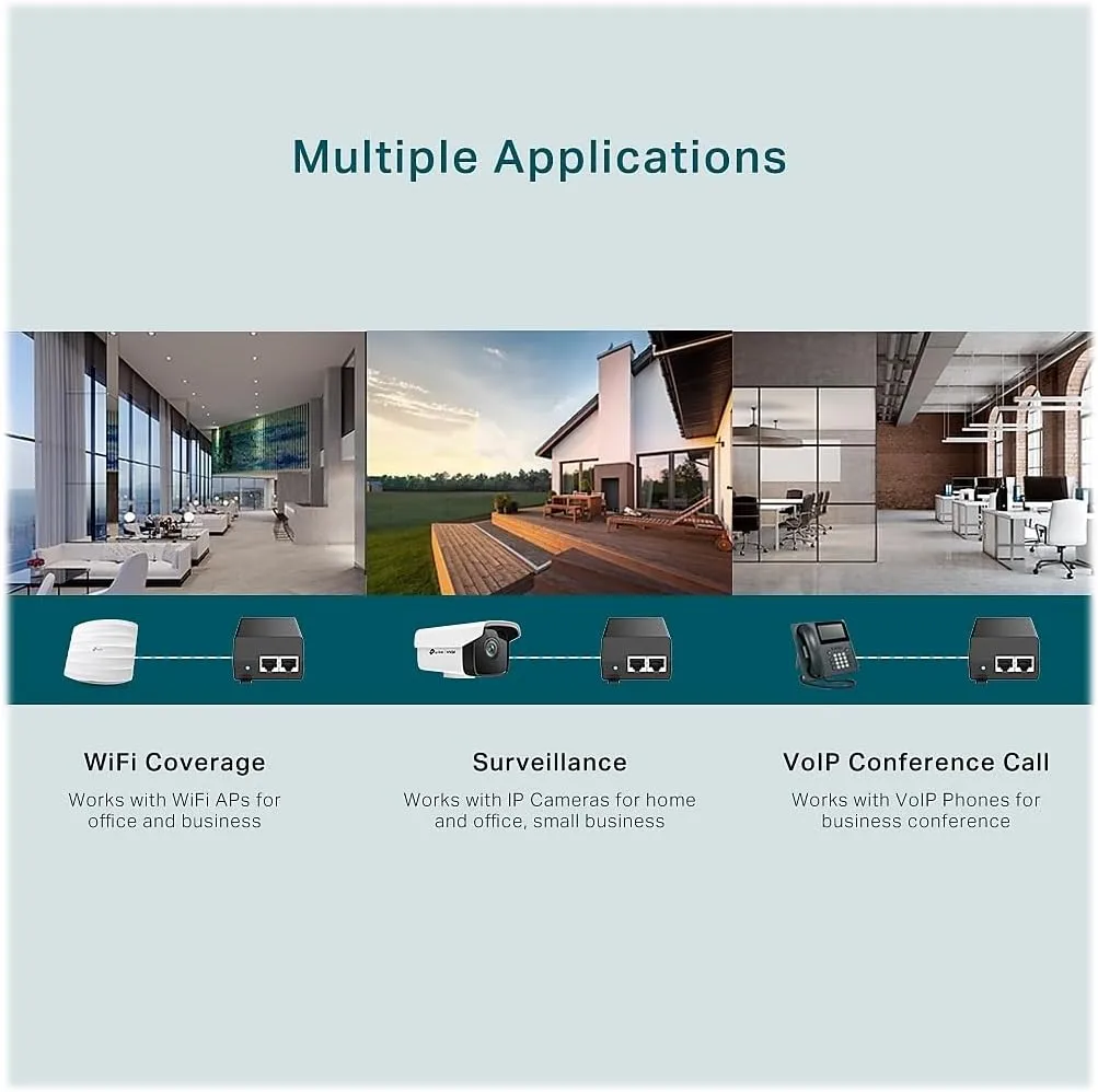 TP-Link TL-PoE160S | 802.3at/af Gigabit PoE Injector | Non-PoE to PoE Adapter | Supplies PoE (15.4W) or PoE+ (30W) | Plug