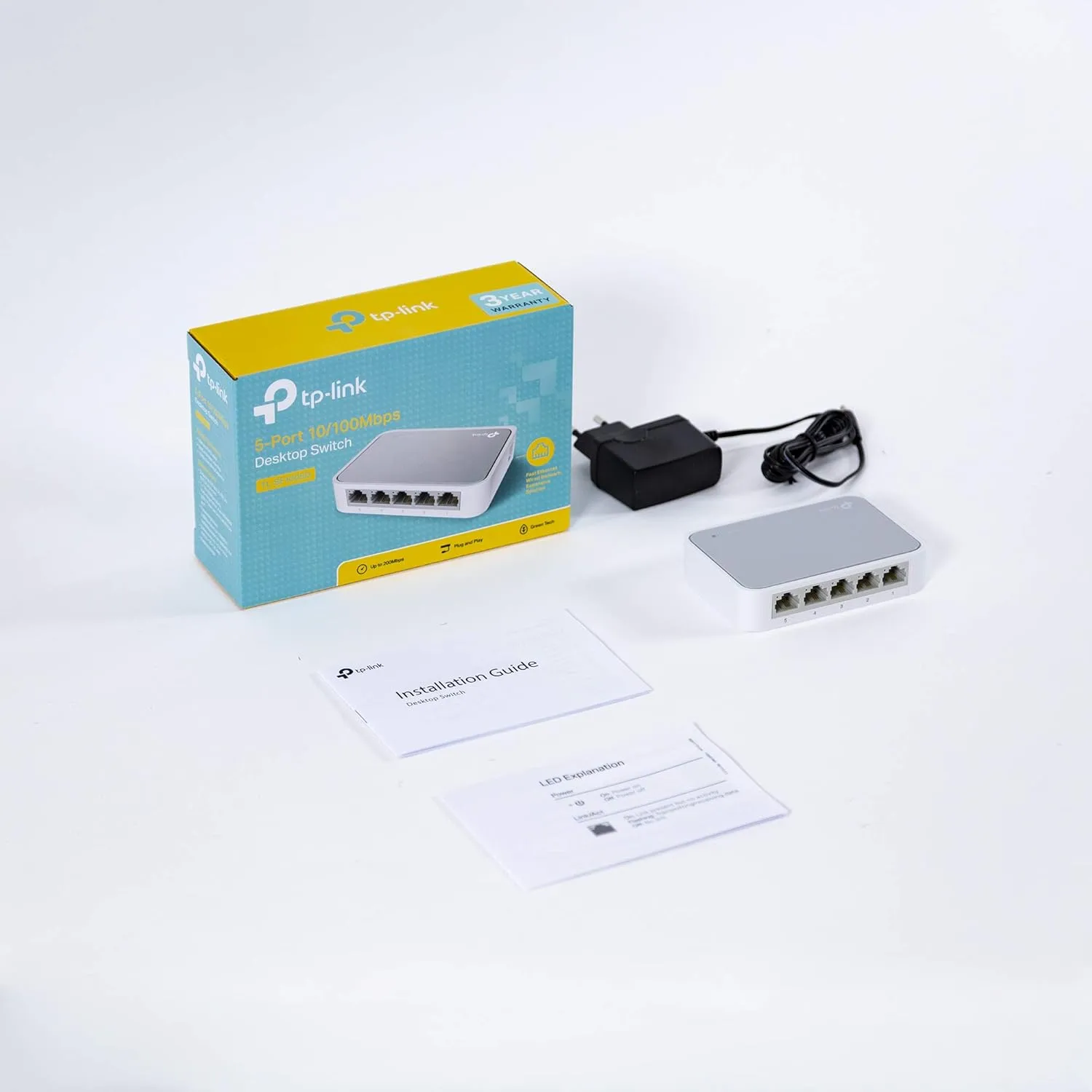 Learning Resources TL-SF1005D TP-Link 5-Port Fast Ethernet Unmanaged Switch | Plug and Play | Desktop 5 Port 5 Port, Non-PoE