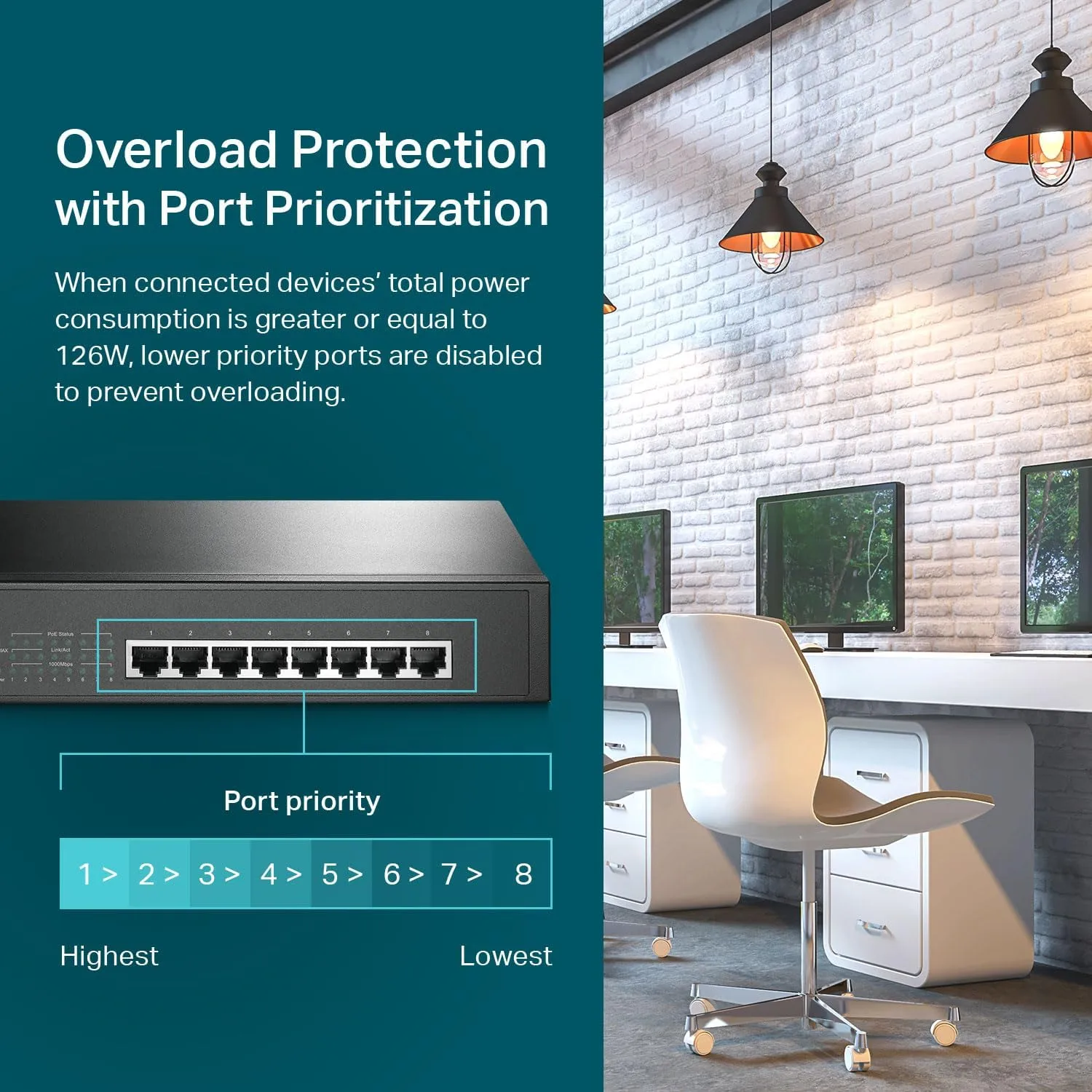 TP-Link 8-Port Gigabit PoE/PoE+ Unmanaged Switch