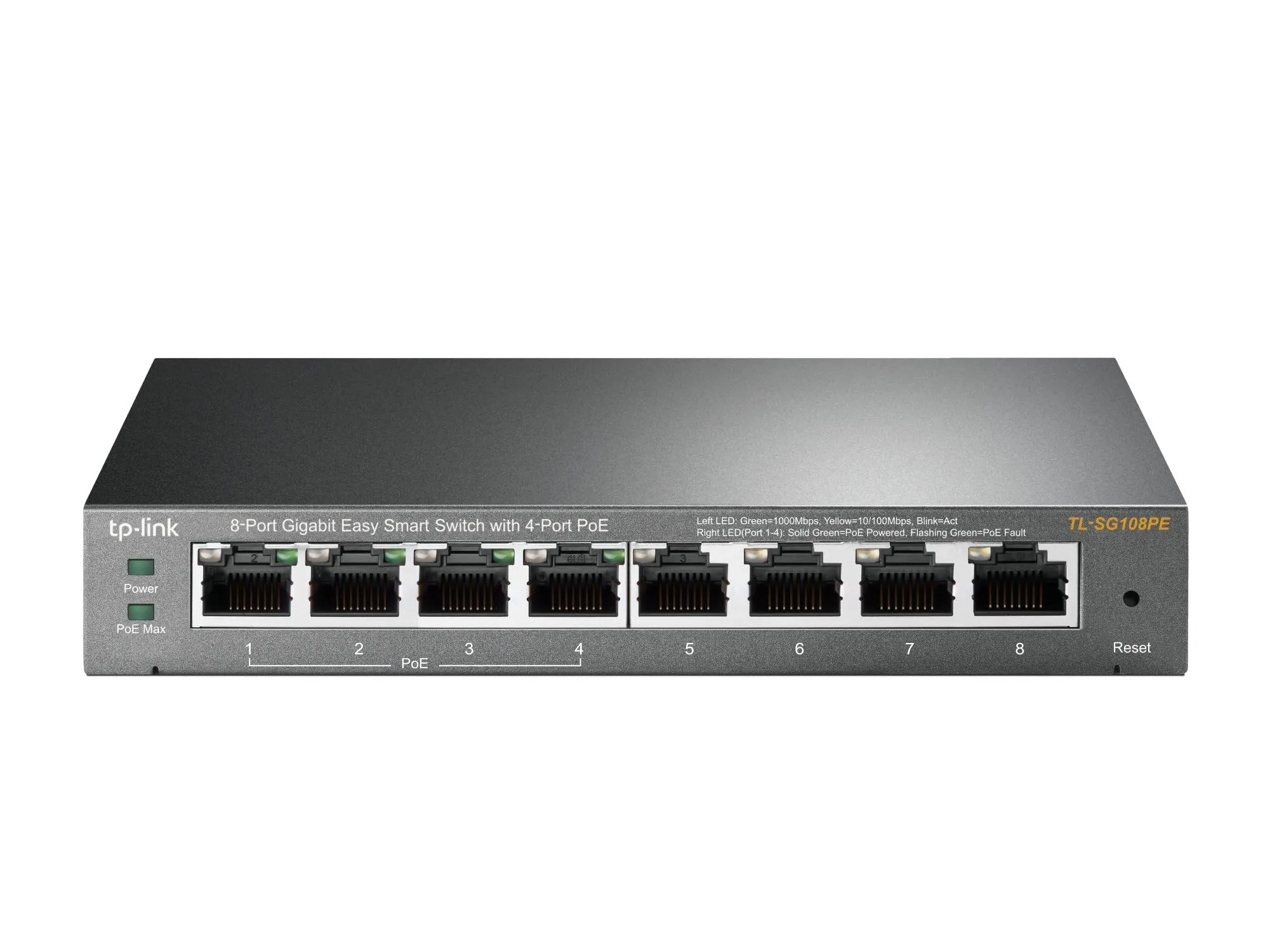 TP-Link TL-SG108PE 8-Port Gigabit PoE Easy Smart Switch with 4 PoE+ Ports