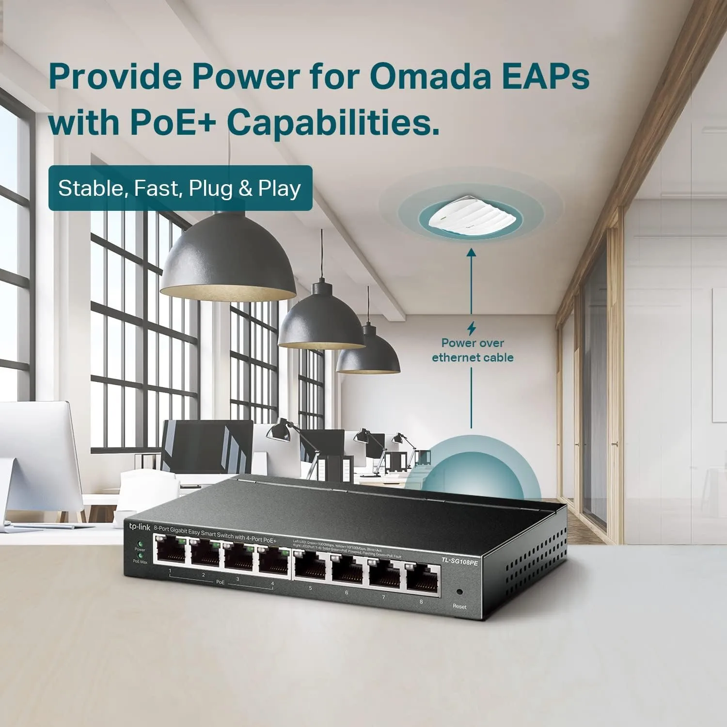 TP-Link TL-SG108PE 8-Port Gigabit PoE Easy Smart Switch with 4 PoE+ Ports