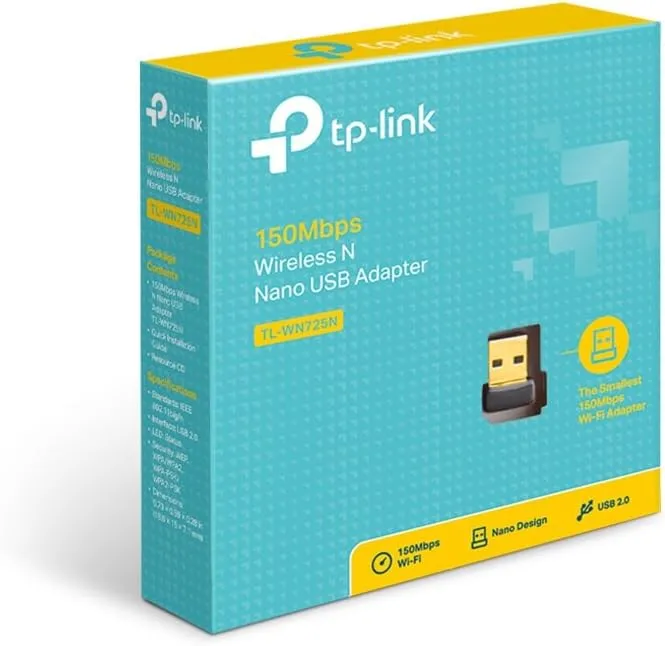 TP-Link USB WiFi Adapter for PC(TL-WN725N), N150 Wireless Network Adapter for Desktop