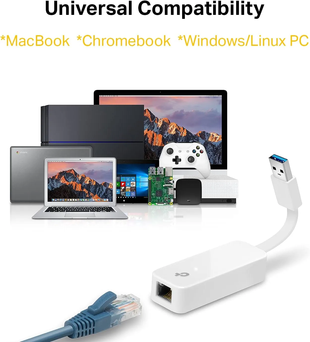 TP-LINK UE300 USB/USB-C to Gigabit Ethernet Adapter
