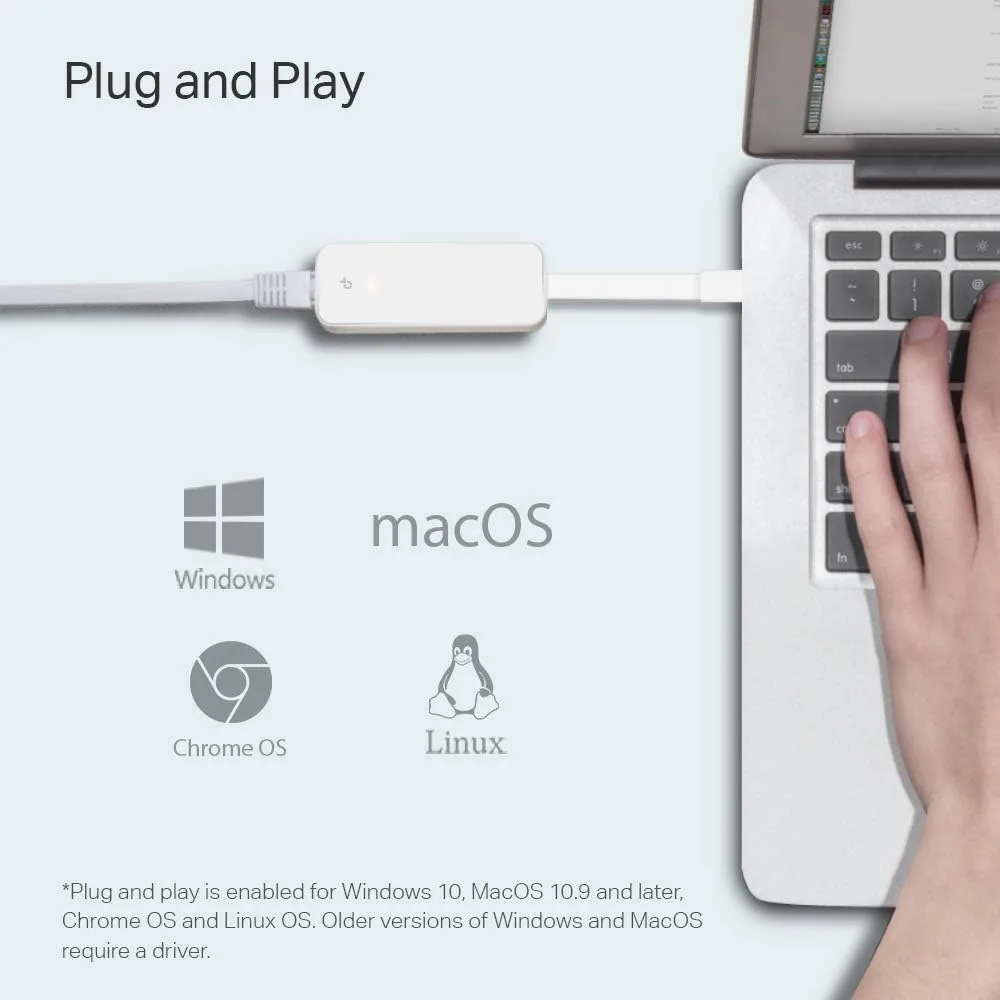 TP-LINK UE300 USB/USB-C to Gigabit Ethernet Adapter