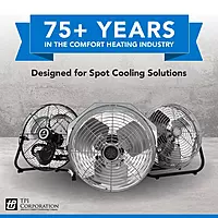 TPI Corporation ACU-30-P Unassembled Industrial Circulator and Pedestal Mount, Single Phase, 30" Diameter, 120 Volt,Grey